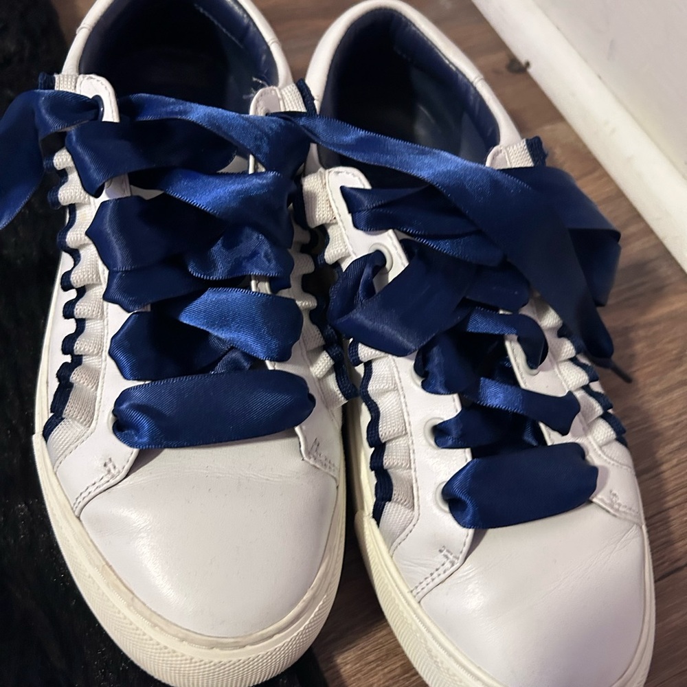 Tory Burch White and Navy Women's Sneakers